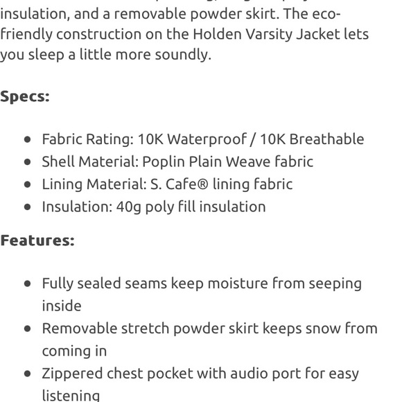 Holton Varsity insulated snowboard jacket - Picture 7 of 11